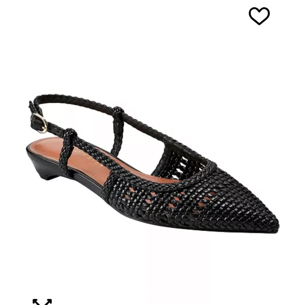 Marc Fisher Black Woven Slingback Flats - Kelysa style - Picture 1 of 14